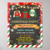 編集可能クリスマスの醜いセーターのフライヤー ポスター (正面)