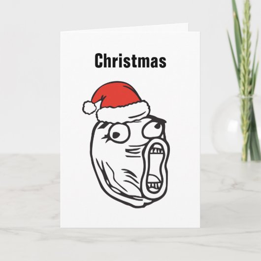 編集可能クリスマスのMemes Troll Le Me Trollのカスタム シーズンカード (正面)