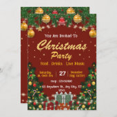 編集可能クリスマスイベント招待カード シーズンカード (正面/裏面)