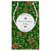 編集可能クリスマスクッキーパーティーメリークリスマス スモールペーパーバッグ (裏面)