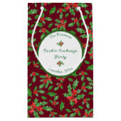 編集可能クリスマスクッキーパーティーメリークリスマス スモールペーパーバッグ (裏面)