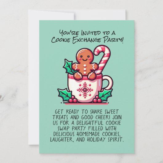 編集可能クリスマスクッキー交換パーティーカスタム 招待状 (正面)