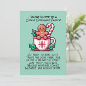 編集可能クリスマスクッキー交換パーティーカスタム 招待状 (スタンド正面)