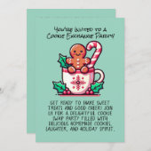 編集可能クリスマスクッキー交換パーティーカスタム 招待状 (正面/裏面)