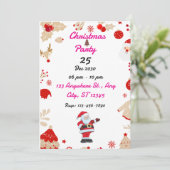 編集可能クリスマスパーティの招待状 シーズンカード (スタンド正面)