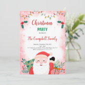 編集可能クリスマスパーティの招待状 招待状 (スタンド正面)