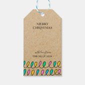 編集可能クリスマスライト素朴クラフトギフトラベル ギフトタグ (正面)