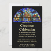 編集可能クリスマス宗教的イベントステンドグラス 招待状 (正面)