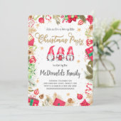 編集可能クリスマス招待状 招待状 (スタンド正面)