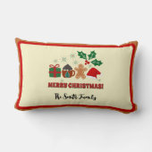 編集可能クリスマス装飾用クッション ランバークッション (裏面)