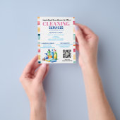 編集可能クリーニングサービスフライヤー チラシ (手)
