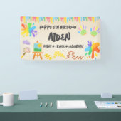 編集可能クレヨンスタイルアート絵を描- & Palette 横断幕 (トレードショー)