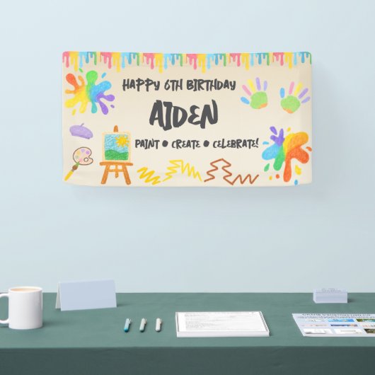 編集可能クレヨンスタイルアート絵を描- & Palette 横断幕 (トレードショー)