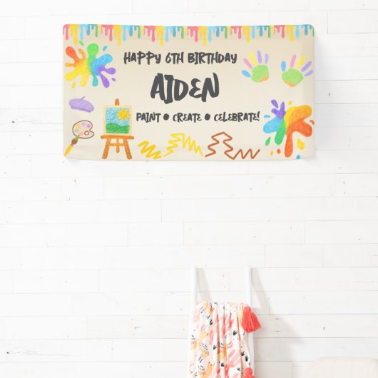 編集可能クレヨンスタイルアート絵を描- & Palette 横断幕 (インサイチュ)