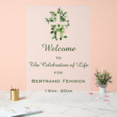 編集可能クロスとフラワークリスチャンイベント アクリルサイン (ウェディング)