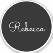 編集可能クールスクリプトレトロ – 透モダン明 シール (正面)