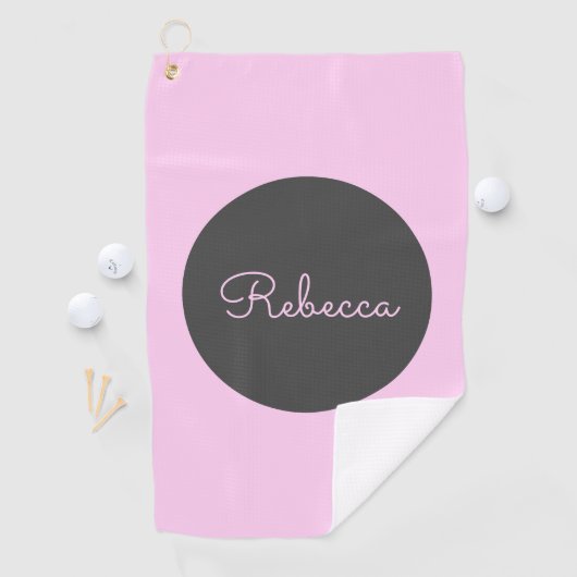 編集可能クールピンクレトロ – スクリモダンプトデザイン ゴルフタオル (インサイチュ)