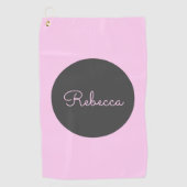 編集可能クールピンクレトロ – スクリモダンプトデザイン ゴルフタオル (正面)