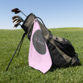 編集可能クールピンクレトロ – スクリモダンプトデザイン ゴルフタオル (グリーン)