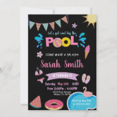 編集可能クール夏の水泳パーティー招待状for Boys 招待状 (正面)