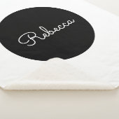 編集可能クール白スクリプトレトロ-モダンデザイン シェルパブランケット (3/4)