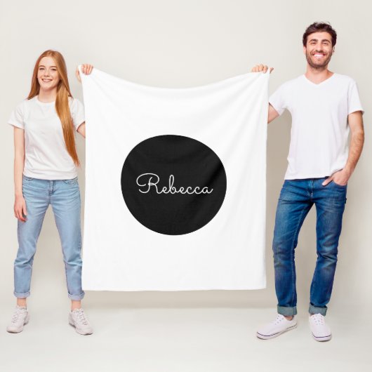 編集可能クール白スクリプトレトロ-モダンデザイン フリースブランケット (インサイチュ)