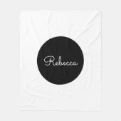 編集可能クール白スクリプトレトロ-モダンデザイン フリースブランケット (正面)