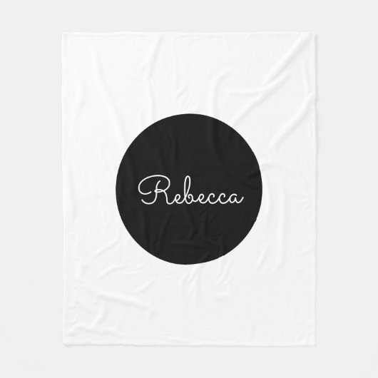 編集可能クール白スクリプトレトロ-モダンデザイン フリースブランケット (正面)
