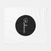 編集可能クール白スクリプトレトロ-モダンデザイン フリースブランケット (正面(横))