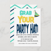 編集可能グラブあなたのパーティー帽子誕生日招待状 招待状 (正面/裏面)