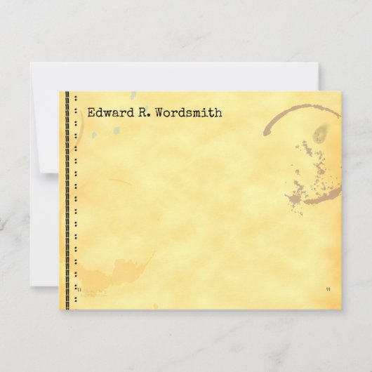 編集可能グランジヴィンテージ型の茶屋呼び出し ノートカード (正面)