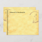 編集可能グランジヴィンテージ型の茶屋呼び出し ノートカード (正面/裏面)