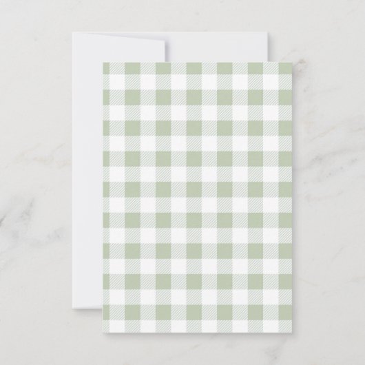 編集可能グリーントラクターファームベビースシャワー サンキューカード (裏面)