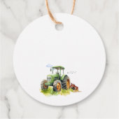 編集可能グリーントラクター誕生日 フェイバータグ (裏面)