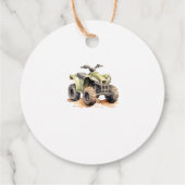 編集可能グリーンATVバイク誕生日円 フェイバータグ (裏面)