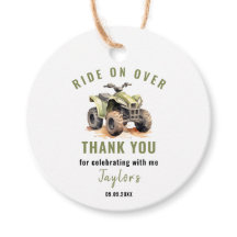 編集可能グリーンATVバイク誕生日円