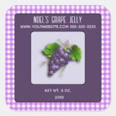編集可能グレープゼリー スクエアシール (正面)