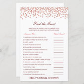 編集可能ゲストの検索ブライダルシャワーゲーム (正面/裏面)