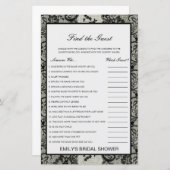 編集可能ゲストの検索ブライダルシャワーゲーム (正面/裏面)