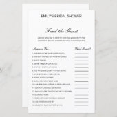 編集可能ゲストの検索ブライダルシャワーゲーム (正面/裏面)