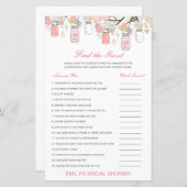 編集可能ゲストの検索ブライダルシャワーゲーム (正面/裏面)