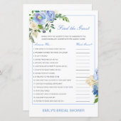 編集可能ゲストの検索ブライダルシャワーゲーム (正面/裏面)