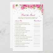 編集可能ゲストの検索ブライダルシャワーゲーム (正面/裏面)