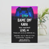 編集可能ゲーマー誕生日招待状 招待状 (スタンド正面)