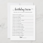 編集可能ゲーム誕生日トリビア誕生日パーティーカード 招待状 (正面)