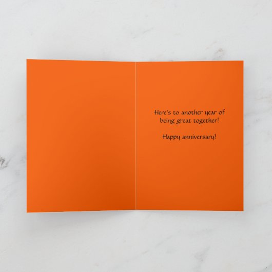 編集可能コイフィッシュハッピーアニバーサリー カード (内部)