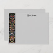 編集可能ゴシックフローラ照明中世 ノートカード (正面/裏面)