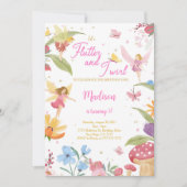 編集可能ゴールデンフェアリー誕生日パーティー 招待状 (正面)