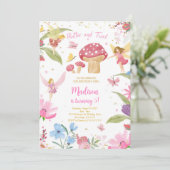 編集可能ゴールデンフェアリー誕生日 招待状 (スタンド正面)