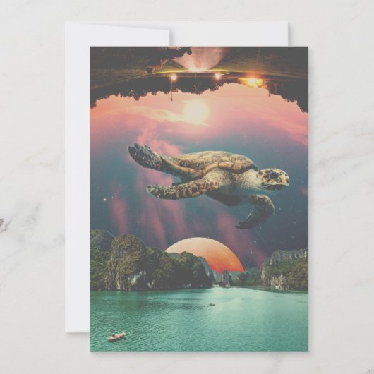 編集可能サイケデリックタ飛んでいるートルホリデーカード シーズンカード (正面)